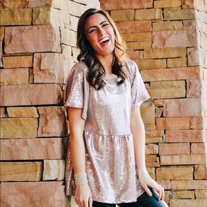 Short Sleeve Sparkle Top
